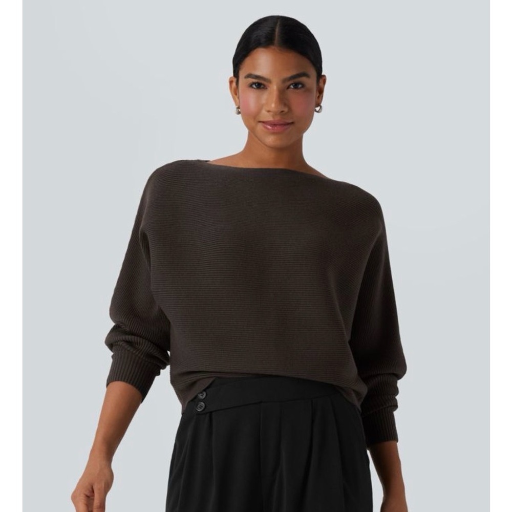 HALARA Black cherry boatneck sweater M NWT